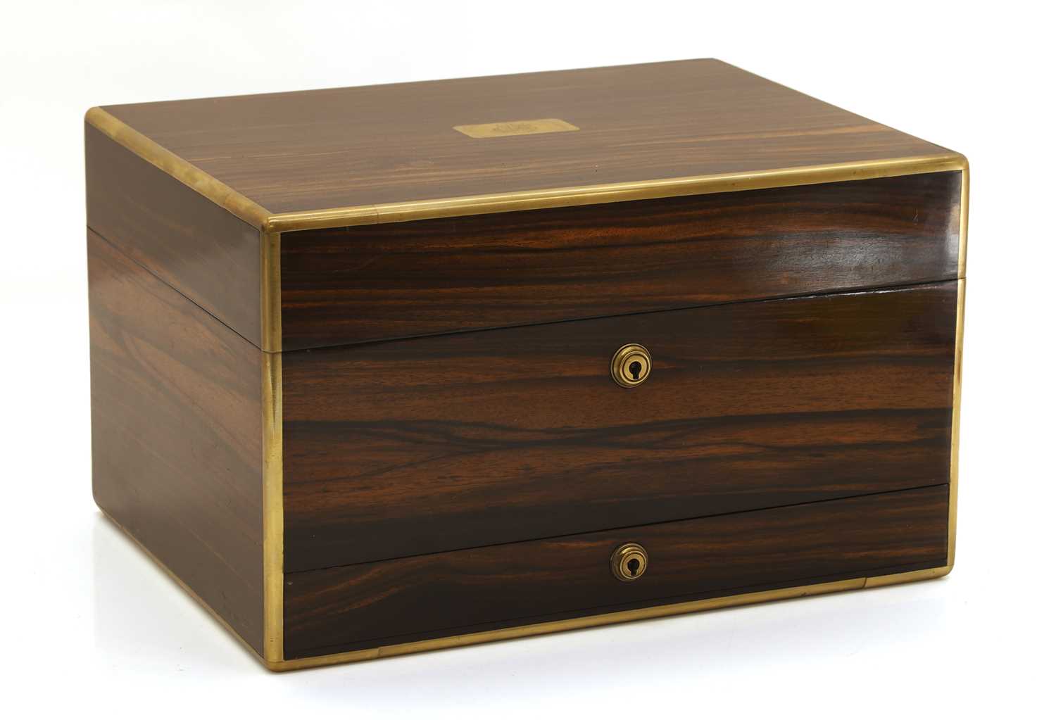Lot 310 - A coromandel and silver vanity set