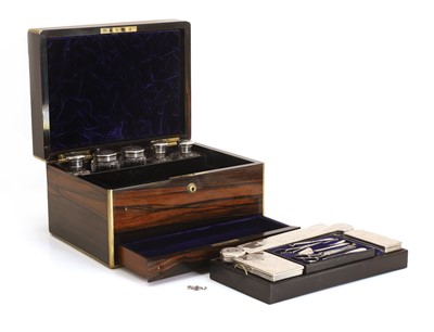 Lot 310 - A coromandel and silver vanity set