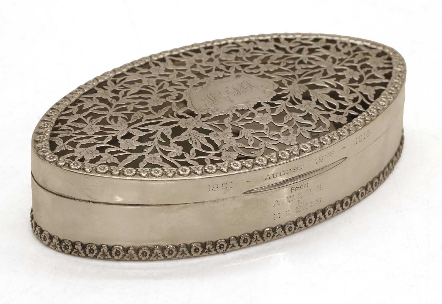 Lot 1 - A silver Asprey lidded box
