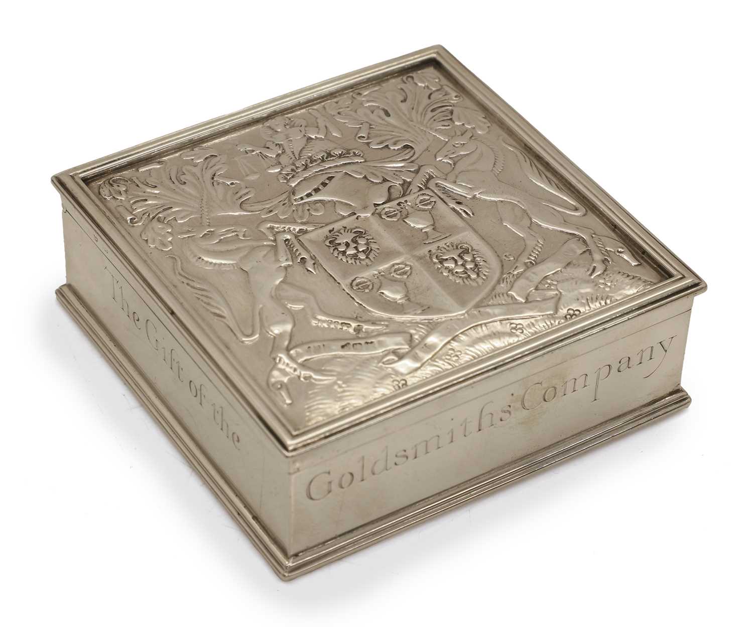 Lot 2 - A silver lidded matchbox