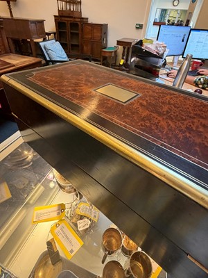 Lot 312 - A burr walnut and ebonised writing slope