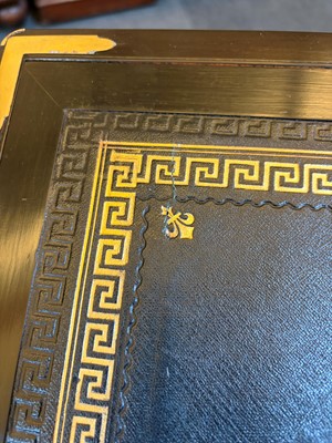 Lot 312 - A burr walnut and ebonised writing slope