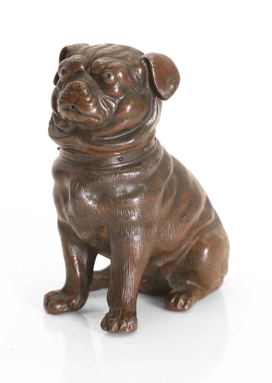 Lot 307 - A Japanese patinated spelter pug