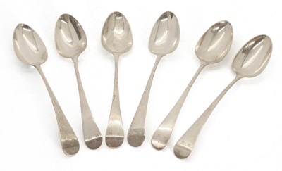 Lot 8 - A set of six William IV silver tablespoons