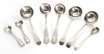Lot 11 - A collection of silver spoons and ladles