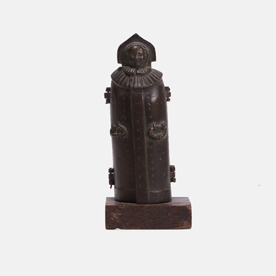 Lot 81 - A bronze novelty model of a Medieval iron maiden