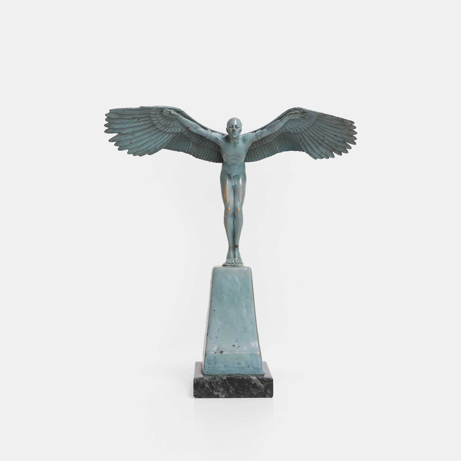 Lot 82 - An Art Deco blue patinated-bronze figure of Icarus