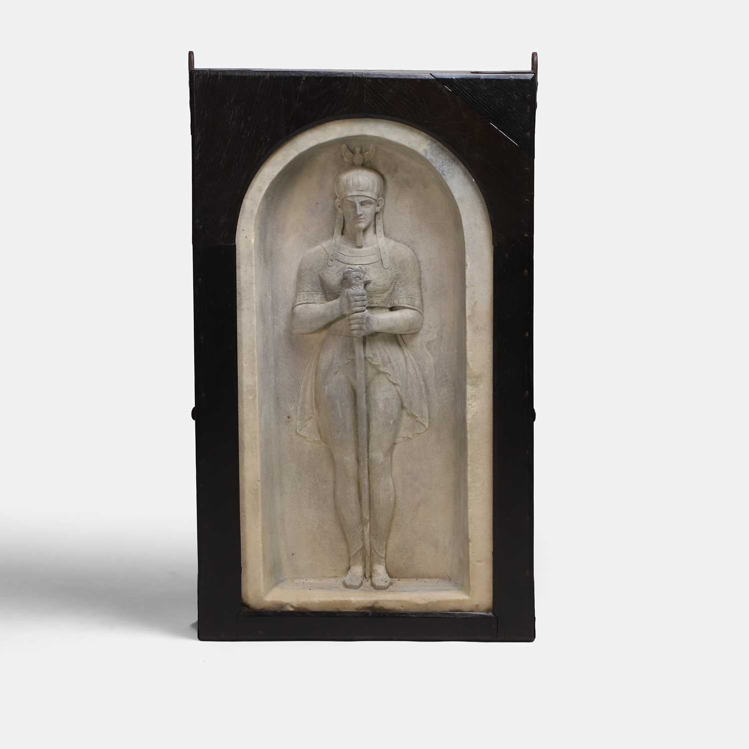 Lot 27 - An intriguing Egyptianesque marble niche carving