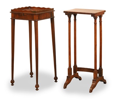 Lot 514 - A rosewood side table and a mahogany kettle stand