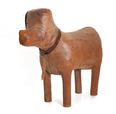 Lot 302 - A novelty leather footstool