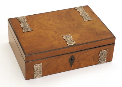 Lot 5 - A Dutch silver mounted walnut box
