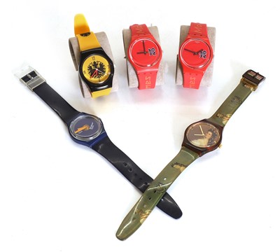 Lot 201 - Two Swatch London Olympics collector's wristwatches