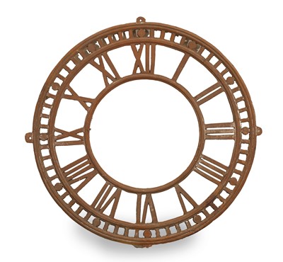 Lot 202 - A large cast iron clock chapter ring