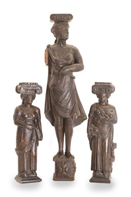 Lot 302 - A carved oak term figure
