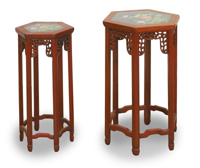 Lot 514 - Two Chinese cloisonne topped occasional tables