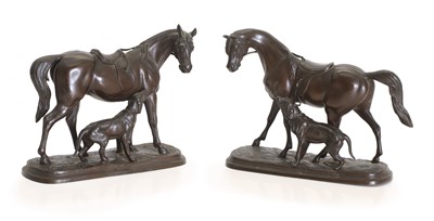 Lot 254 - A pair of French animalier bronzes