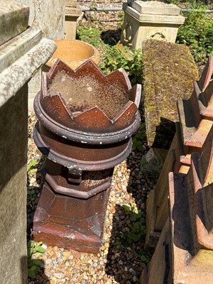 Lot 555 - A pair of large salt glazed chimney pots