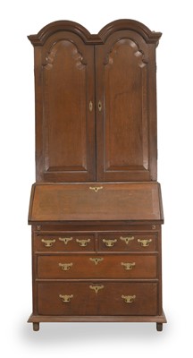 Lot 544A - An oak double top bureau bookcase