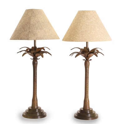 Lot 481 - A pair of palm tree lamps