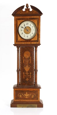Lot 205 - A Victorian inlaid rosewood miniature longcase clock