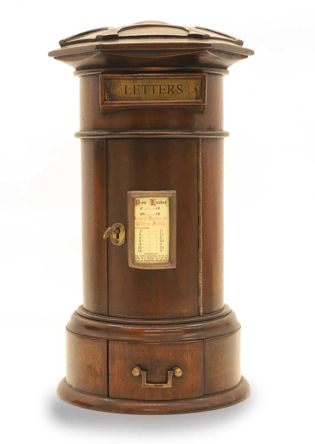 Lot 309 - A mahogany and brass mounted Country House letterbox