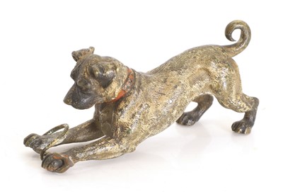 Lot 253 - An Austrian cold painted bronze figure of a dog