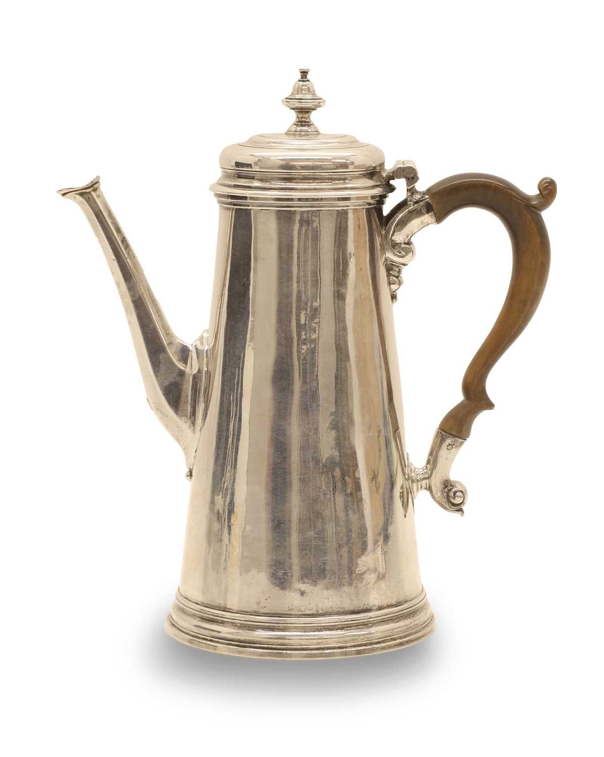 Lot 2 - A George II silver coffee pot