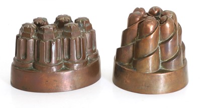 Lot 312 - Two Victorian copper jelly moulds