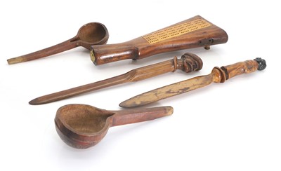 Lot 313 - Two novelty carved letter openers