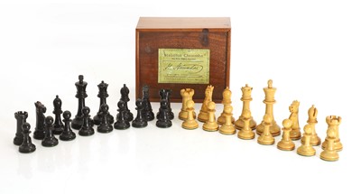 Lot 336 - A J Jaques and Son 'The Staunton Chessmen' pattern chess set