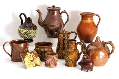 Lot 114 - A collection of salt glazed stoneware items