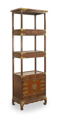 Lot 549A - A Korean hardwood curio stand