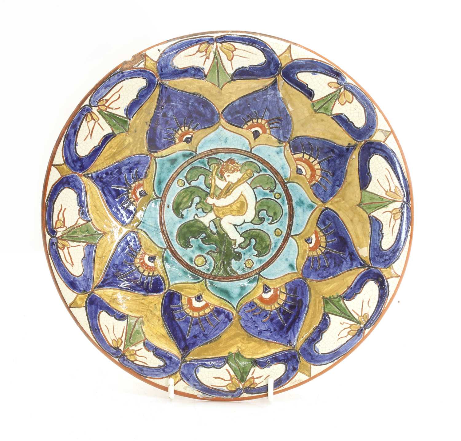 Lot 128 - A Della Robbia pottery dish