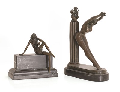 Lot 338 - Two modern cast figures of ladies