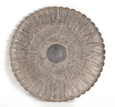 Lot 6 - A silver filigree dish or comport