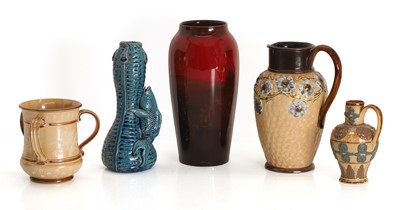 Lot 120 - Three Doulton Lambeth glazed stoneware items