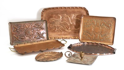 Lot 333 - A collection of Arts and Crafts copper items
