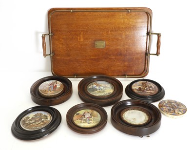 Lot 330 - Six printed pot lids