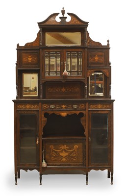 Lot 518A - An Edwardian inlaid rosewood sideboard