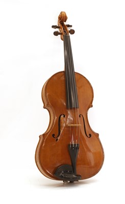 Lot 351 - A cased viola with bow