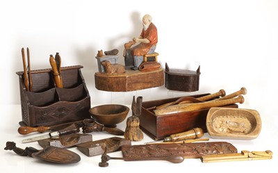 Lot 304 - A collection of interesting treen ware