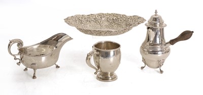 Lot 6 - A silver embossed dish