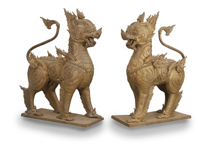 Lot 62 - A pair of large metal dragons