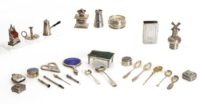 Lot 15 - A collection of miniature silver novelty items