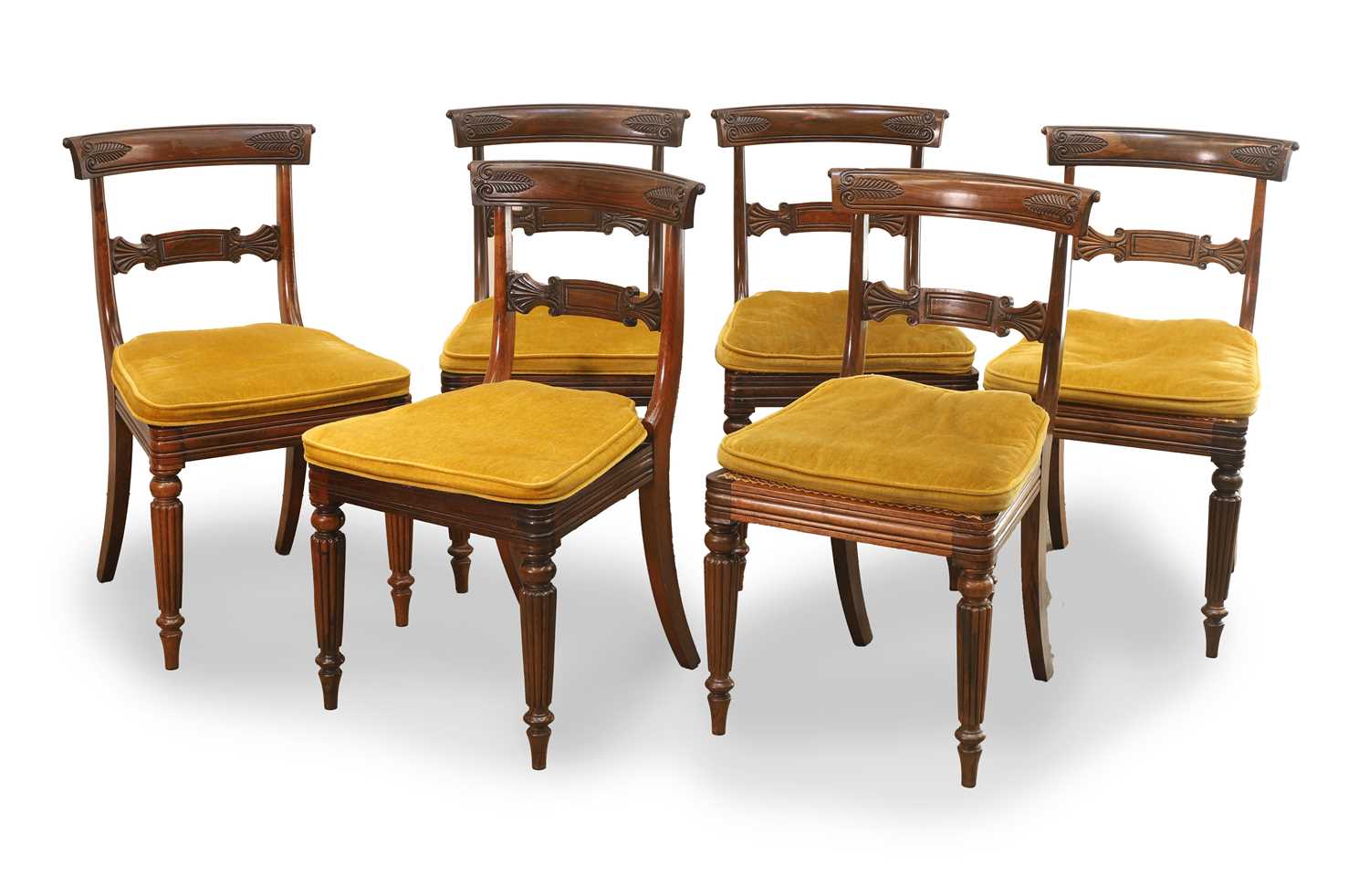 Lot 515 - A set of six rosewood dining chairs