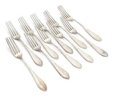 Lot 49A - Ten continental silver dinner forks