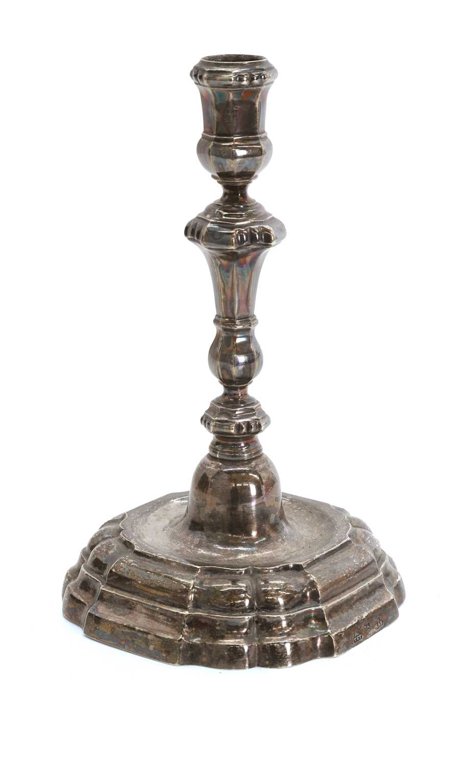 Lot 39 - A continental silver candlestick