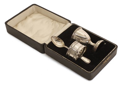 Lot 44 - A cased silver christening set