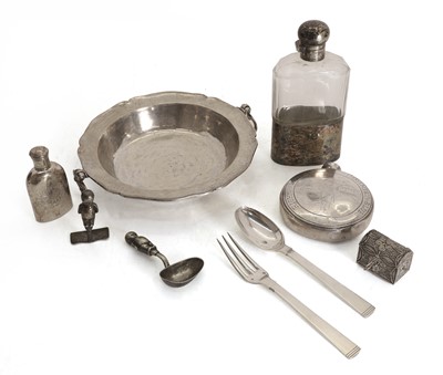Lot 46A - A collection of silver tableware items