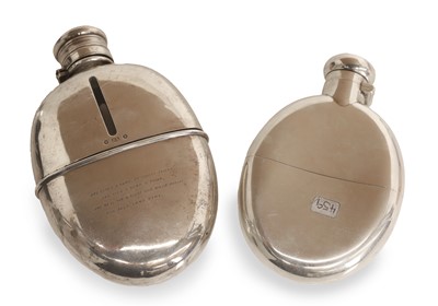 Lot 38 - Two silver hipflasks